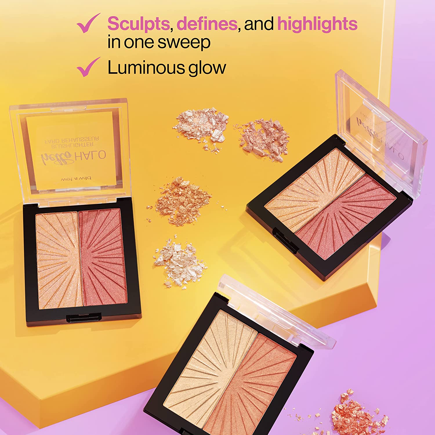 wet n wild MegaGlo Blushlighter| Blush & Highlighter Duo| Shimmer Metallic Finish| Flash Me - Image 2